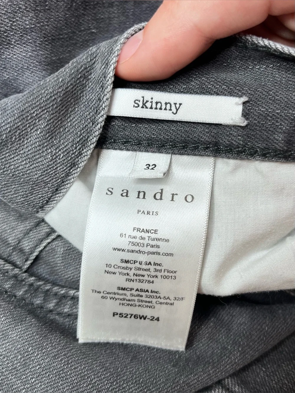 SANDRO Paris Charcoal Gray Skinny Jeans Size 32 Men’s